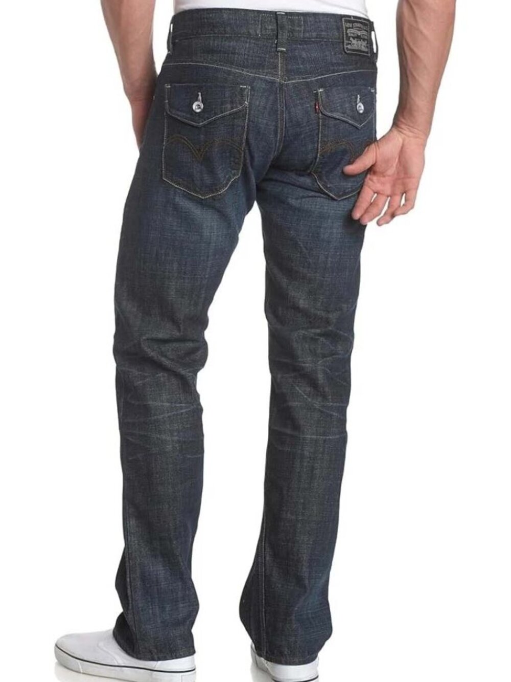 Levi’s 514 Welder Slim Straight Coated Stiff Denim Flap Pocket Jeans 33x31 Rare